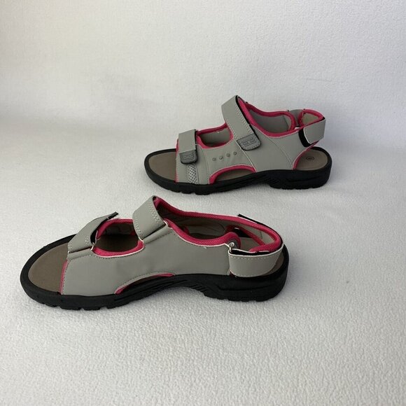 Coxist Ankle Adjustable Strap Hook & Loop Gray Pink Sandals Open Toe Size 6 - Picture 5 of 11